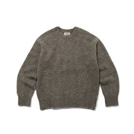 【WEB・一部店舗限定カラーあり】【Shaggy Dog】サドルショルダー クルーネック ニット （グレー系）