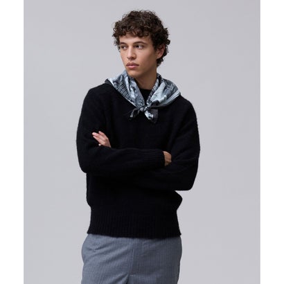 【WEB・一部店舗限定カラーあり】【Shaggy Dog】サドルショルダー クルーネック ニット （ネイビー系）｜詳細画像