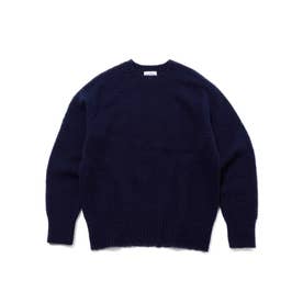 【WEB・一部店舗限定カラーあり】【Shaggy Dog】サドルショルダー クルーネック ニット （ネイビー系）