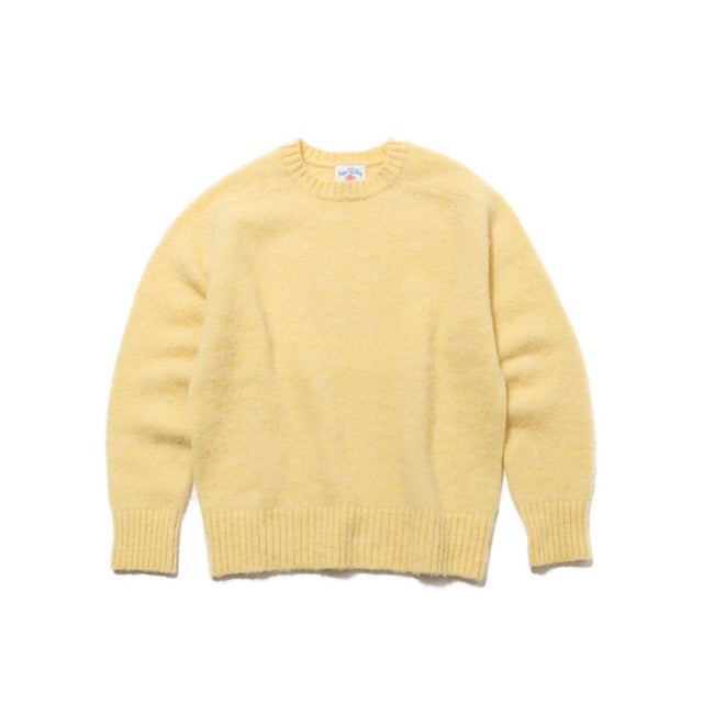 【WEB・一部店舗限定カラーあり】【Shaggy Dog】サドルショルダー クルーネック ニット （イエロー系）