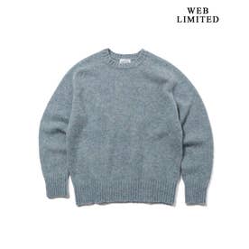 【WEB・一部店舗限定カラーあり】【Shaggy Dog】サドルショルダー クルーネック ニット （サックスブルー系(WEB・一部店舗限定カラー)）