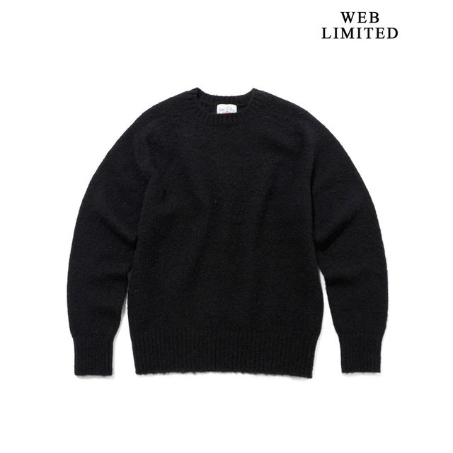 【WEB・一部店舗限定カラーあり】【Shaggy Dog】サドルショルダー クルーネック ニット （ブラック系(WEB・一部店舗限定カラー)）