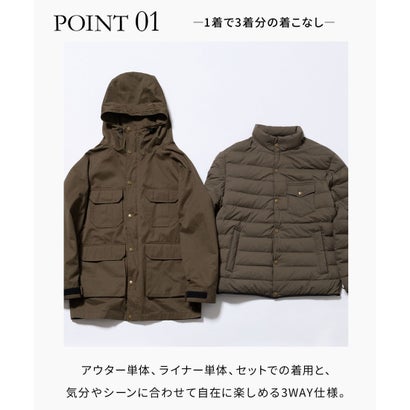 J.PRESS MEN 【3Way System】ダウンライナー付マウンテンパーカー （ブラック系）｜詳細画像