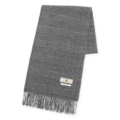 J.PRESS MEN リバーシブルカシミヤ チェックマフラー （グレー系3）｜詳細画像