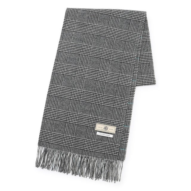 リバーシブルカシミヤ チェックマフラー （グレー系3）