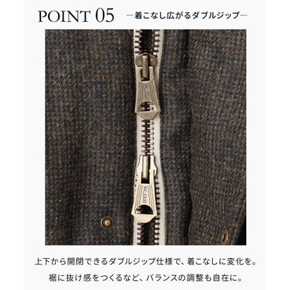 ウールツイード ダウンジャケット （ブラウン系3）｜詳細画像