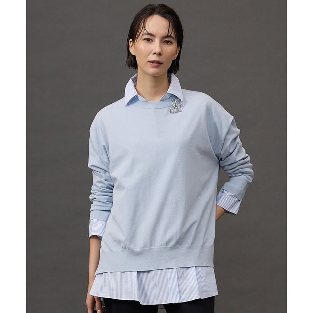 【定番・人気素材・JIYUKU STAFF SELECT COLOR】レーヨンストレッチアソート ニット （［WEB・阿倍野近鉄限定］サックス）