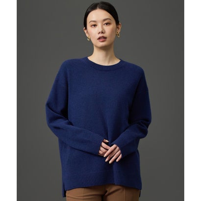 【カタログ掲載】ウールカシミヤブレンドソリッドオーバー ニット （ネイビー）｜詳細画像