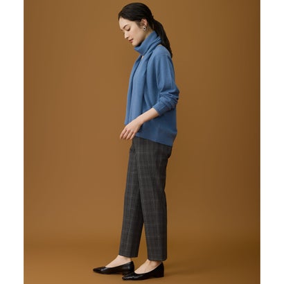 自由区 S 【カタログ掲載・新色追加】TRギャバ裏起毛チェック柄テーパード パンツ （［新色］ダークグレーチェック）｜詳細画像