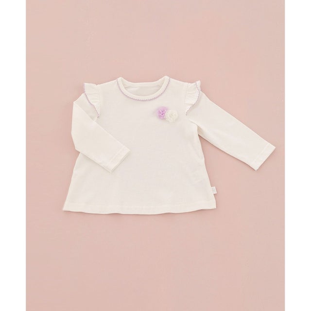 【80~100cm】ベビーフラワー Tee （オフホワイト系）