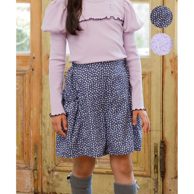 【110-140cm】Tiny Rose キュロット （ネイビー）