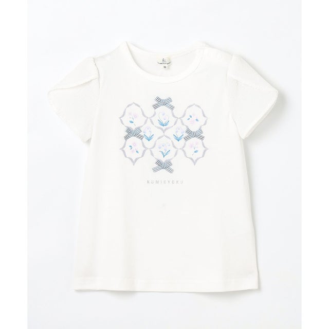 【80-100cm】スズランプリント Tシャツ （オフホワイト）