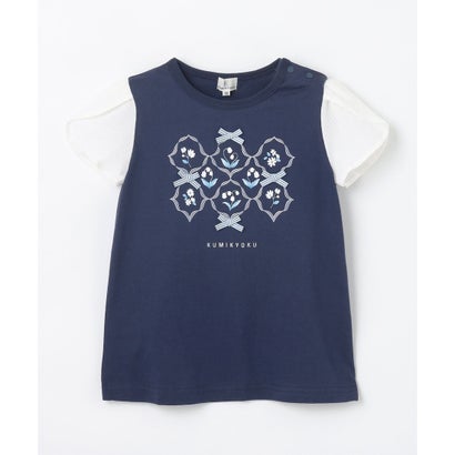 組曲 KIDS 【80-100cm】スズランプリント Tシャツ （ネイビー）｜詳細画像
