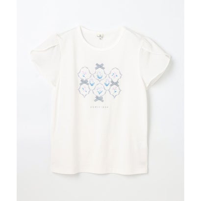 組曲 KIDS 【150-160cm】スズランプリント Tシャツ （オフホワイト）｜詳細画像