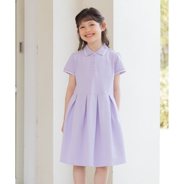 【110-140cm】ストレッチカノコ ワンピース （ラベンダー）