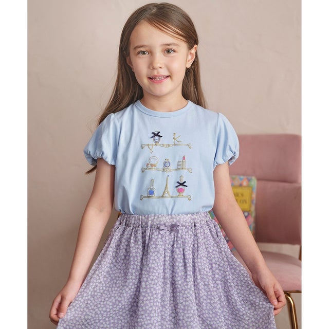 【150-160cm】 コスメティックTシャツ （サックスブルー）