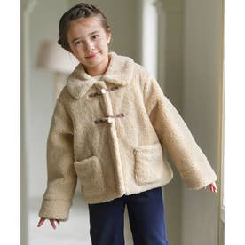 【110-140cm】 ダッフルボアコート （ベージュ）