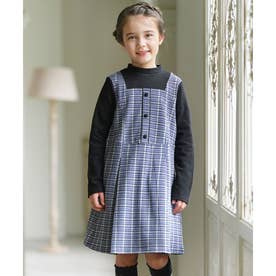 【110-140cm】 グレイスチェック ワンピース （グレー）