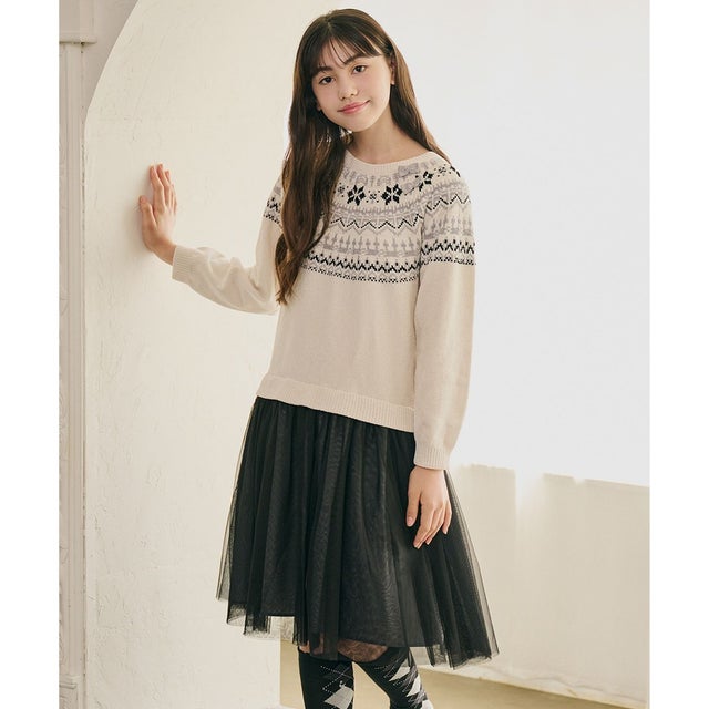 【150-160cm】 スノーブルームワンピース （アイボリー）