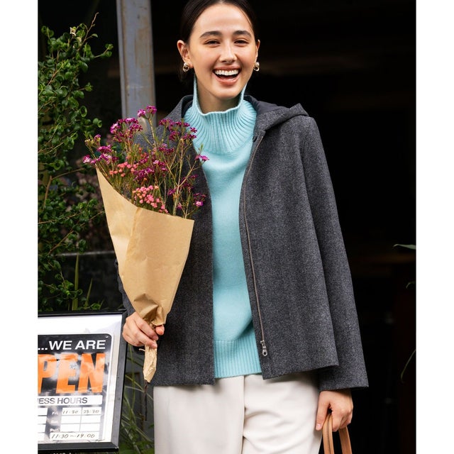ウールカシミヤミックス ロールネックニット （【WEB限定】サックスブルー系9）