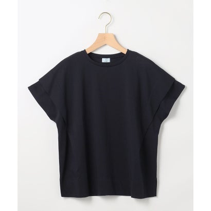 組曲 S GIZAコットンドルマンスリーブ Tシャツ （ネイビー×オフ系2）｜詳細画像