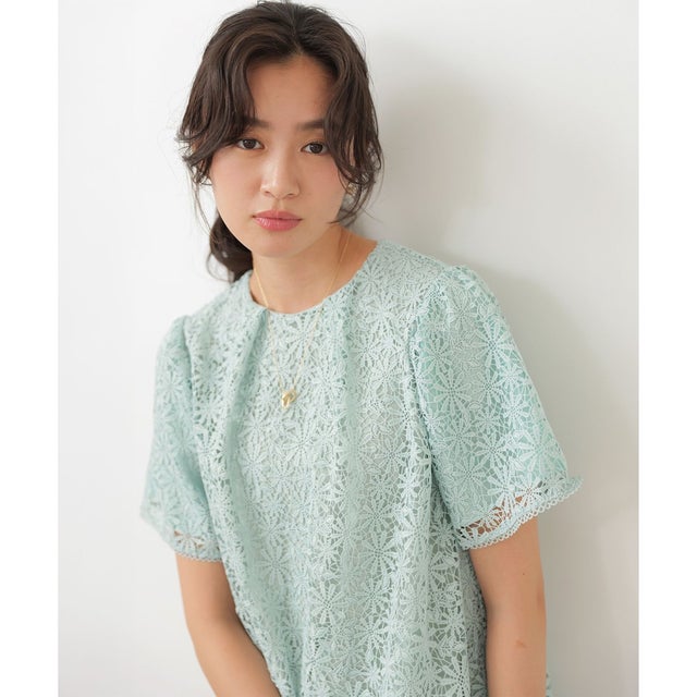 【ご好評につき再登場】フラワーレースブラウス （ミント系）