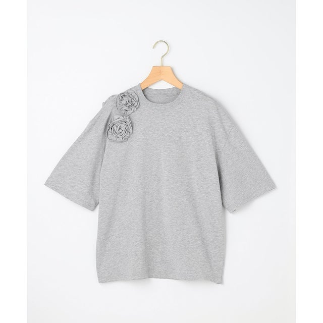 【組曲×setsuko sagittaire】ボンボンフラワーTee （グレー系）