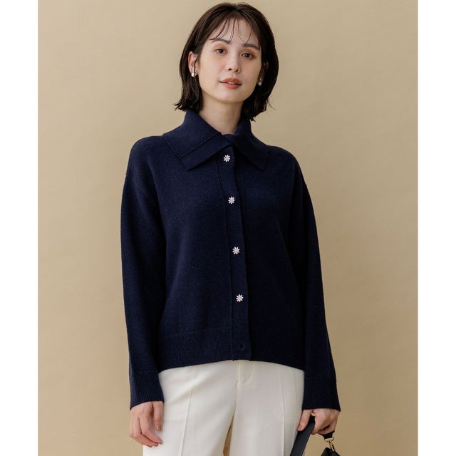 ウールカシミヤミックス カーディガン （ミッドナイトネイビー系）