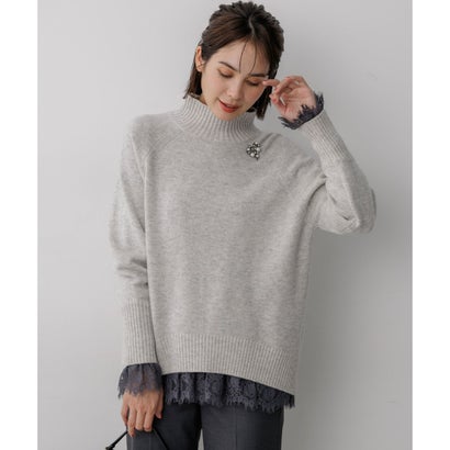 組曲 S 【WEB&一部店舗限定】ウールカシミヤミックス ロールネックニット （シルバーグレー系）｜詳細画像
