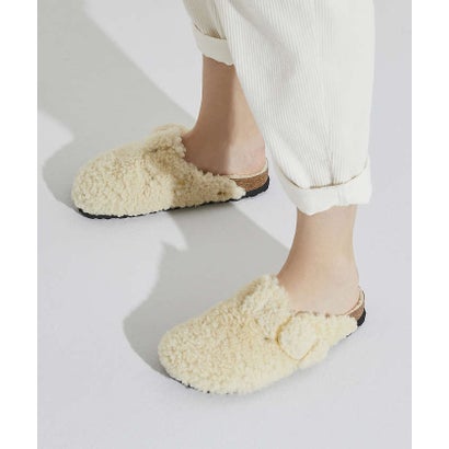 オゥ バニスター Au BANNISTER ●BIRKENSTOCK BOSTON TEDDY　ファーサンダル （アイボリー）｜詳細画像