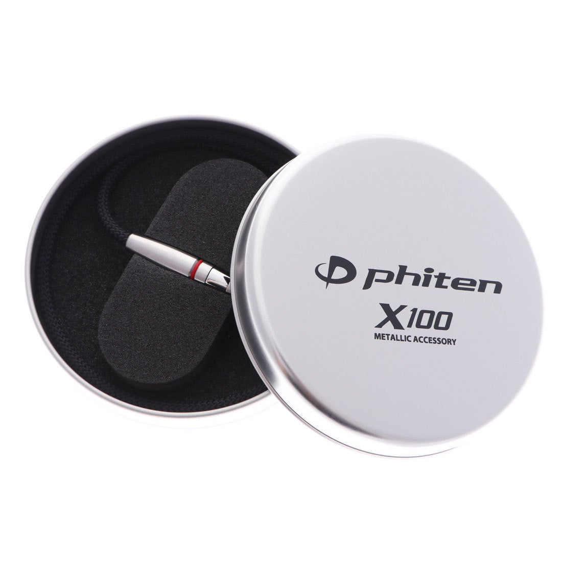 ファイテン Phiten 健康アクセサリー ネックレス RAKUWAネックX100 リーシュモデル シルバー 50cm TG230053