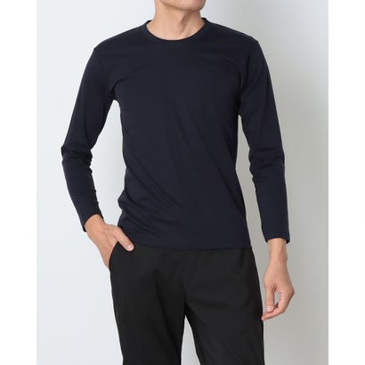 アクアチタン加工 長袖 丸首 Tシャツ 【返品不可商品】 （ネイビー）｜詳細画像