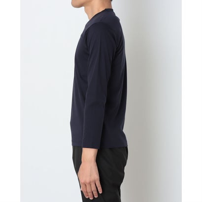 アクアチタン加工 長袖 丸首 Tシャツ 【返品不可商品】 （ネイビー）｜詳細画像