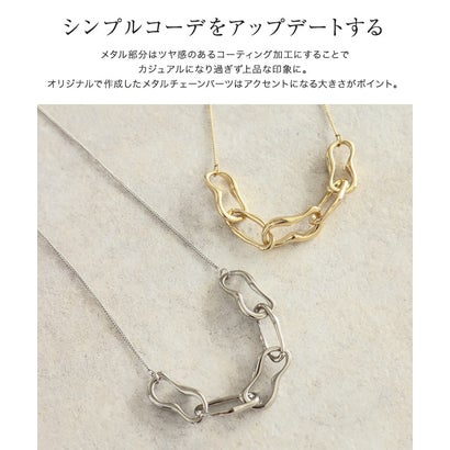 デフォルメチェーンデザインネックレス （ゴールド）｜詳細画像