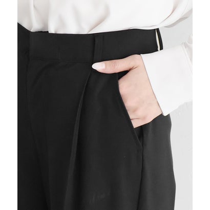 【高身長向け】抗菌防臭 撥水 ストレッチ ストレートパンツ （ブラック）｜詳細画像