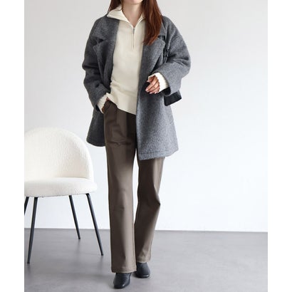ピエロ Pierrot 裏起毛ストレッチパンツ【丈短め】 （モカ）｜詳細画像