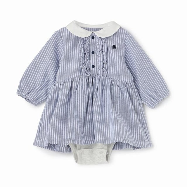 【POLO BCS】シャツOPロンパース （ブルー）