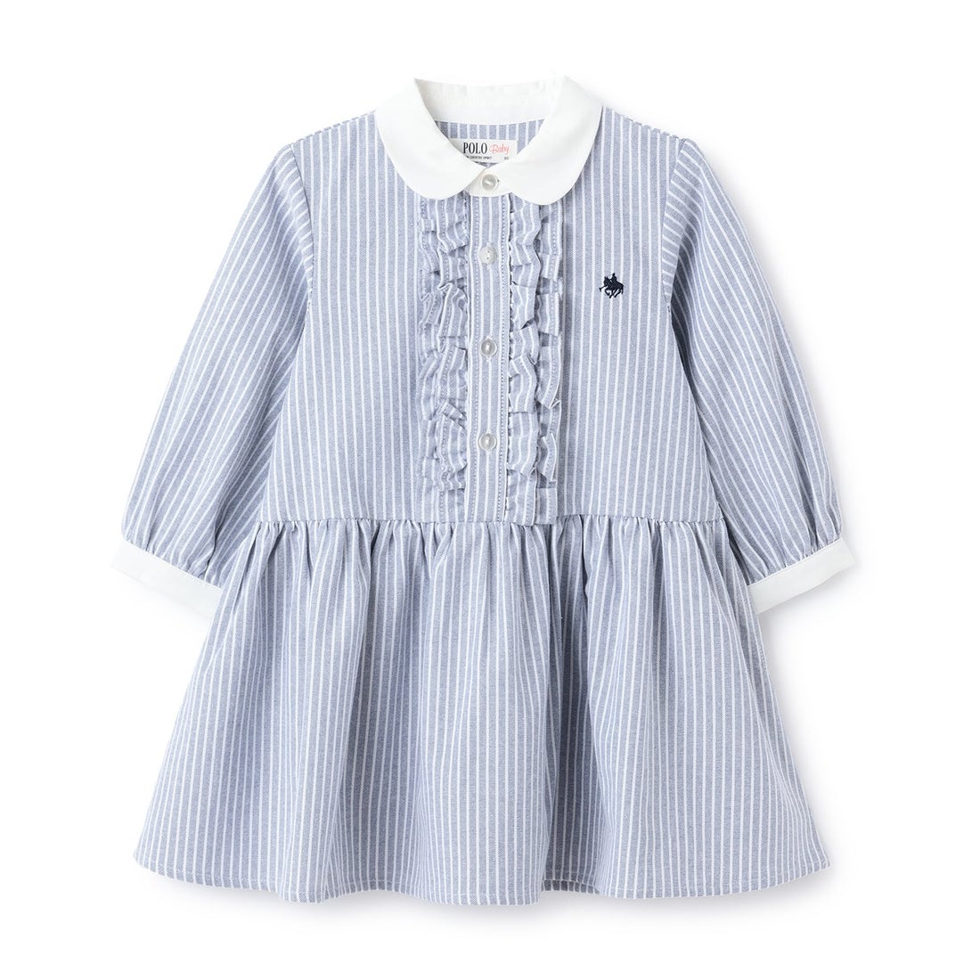 プティマイン petit main 【POLO BCS】シャツワンピース （ブルー 