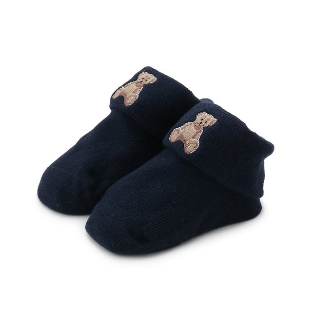 【POLO BCS】モチーフ刺しゅうソックス （紺）