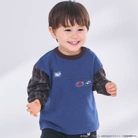 【TOMICA】チェックドッキング長袖Tシャツ （モデレート ブルー）
