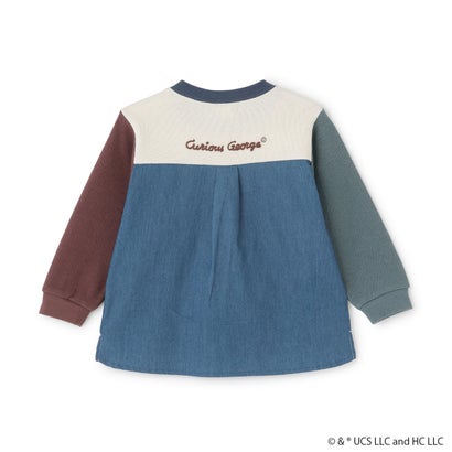 【おさるのジョージ】接結アップリケ長袖Tシャツ （黄）｜詳細画像