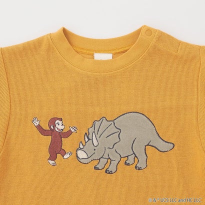 【おさるのジョージ】接結アップリケ長袖Tシャツ （ブルー）｜詳細画像