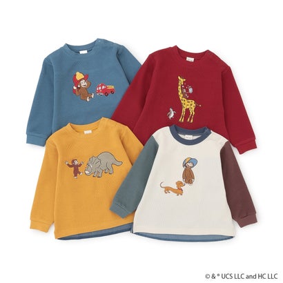 【おさるのジョージ】接結アップリケ長袖Tシャツ （マルチ）｜詳細画像