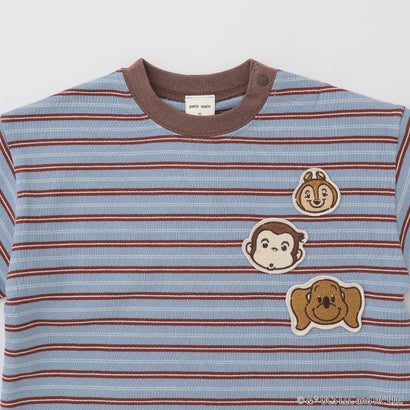 【おさるのジョージ】マルチボーダー長袖Tシャツ （ライト ブルー）｜詳細画像