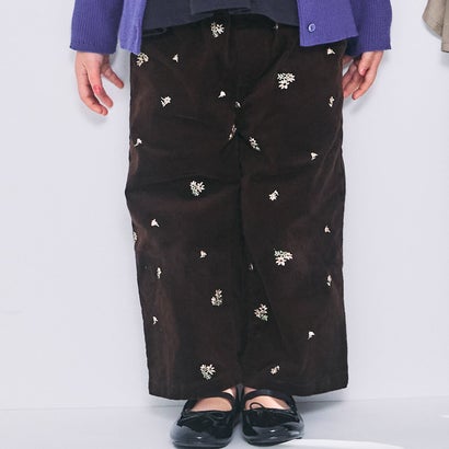 刺しゅうワイドパンツ （ブルー）｜詳細画像
