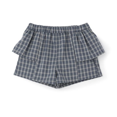 チェックフリルショートパンツ （茶）｜詳細画像
