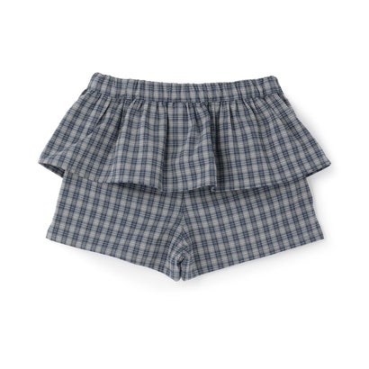 チェックフリルショートパンツ （茶）｜詳細画像