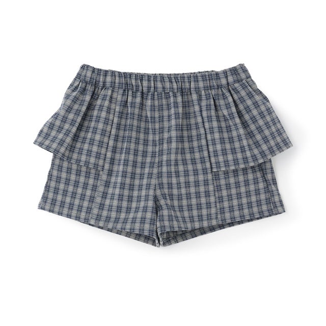 チェックフリルショートパンツ （グレー）