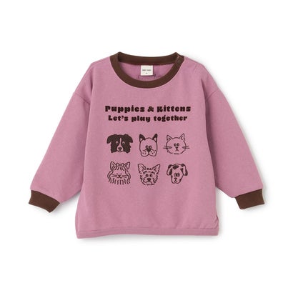 イヌネコゆるキャラミニ裏毛長袖Tシャツ （生成）｜詳細画像