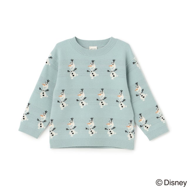 【Disney】オラフ総柄ニット （ミント）